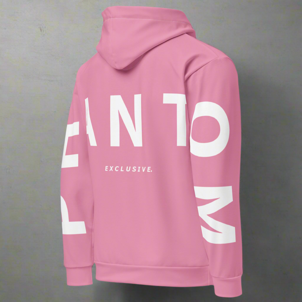 Women's - Large Text - Premium Hoodies - Light Pink - White Text