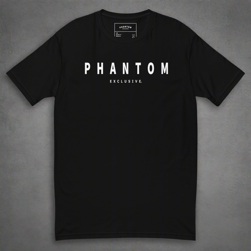 Premium Fitted T Shirt - Black - Modern White Text