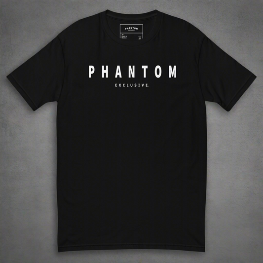 Premium Fitted T Shirt - Black - Modern White Text