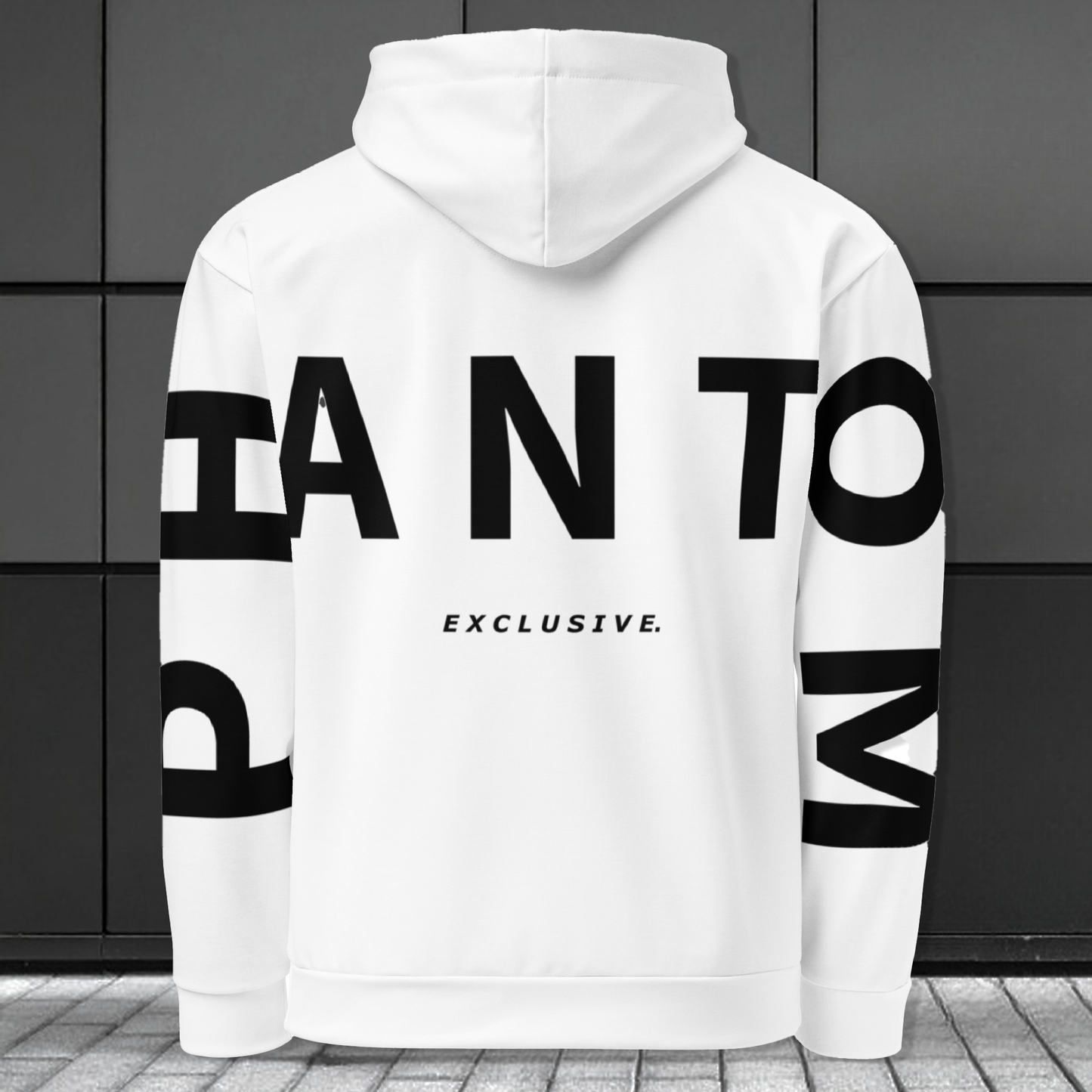 Large Text - Premium Hoodies - White - Black Text