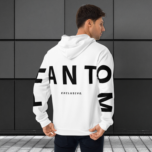 Large Text - Premium Hoodies - White - Black Text