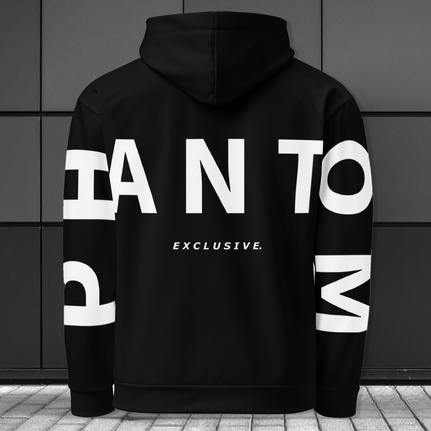 Large Text - Premium Hoodies - Black - White Text