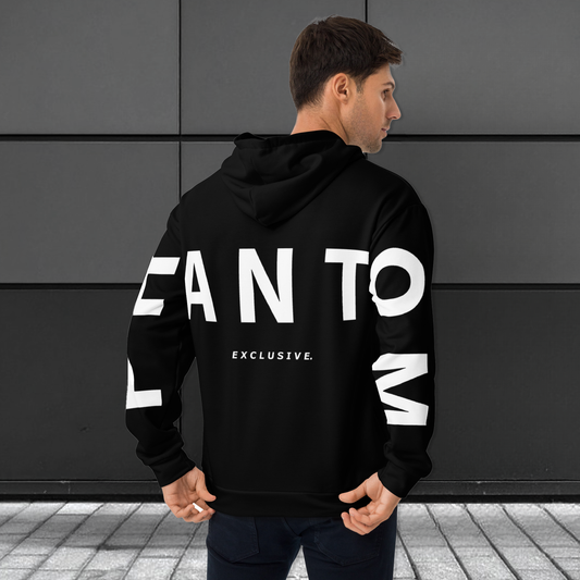 Large Text - Premium Hoodies - Black - White Text
