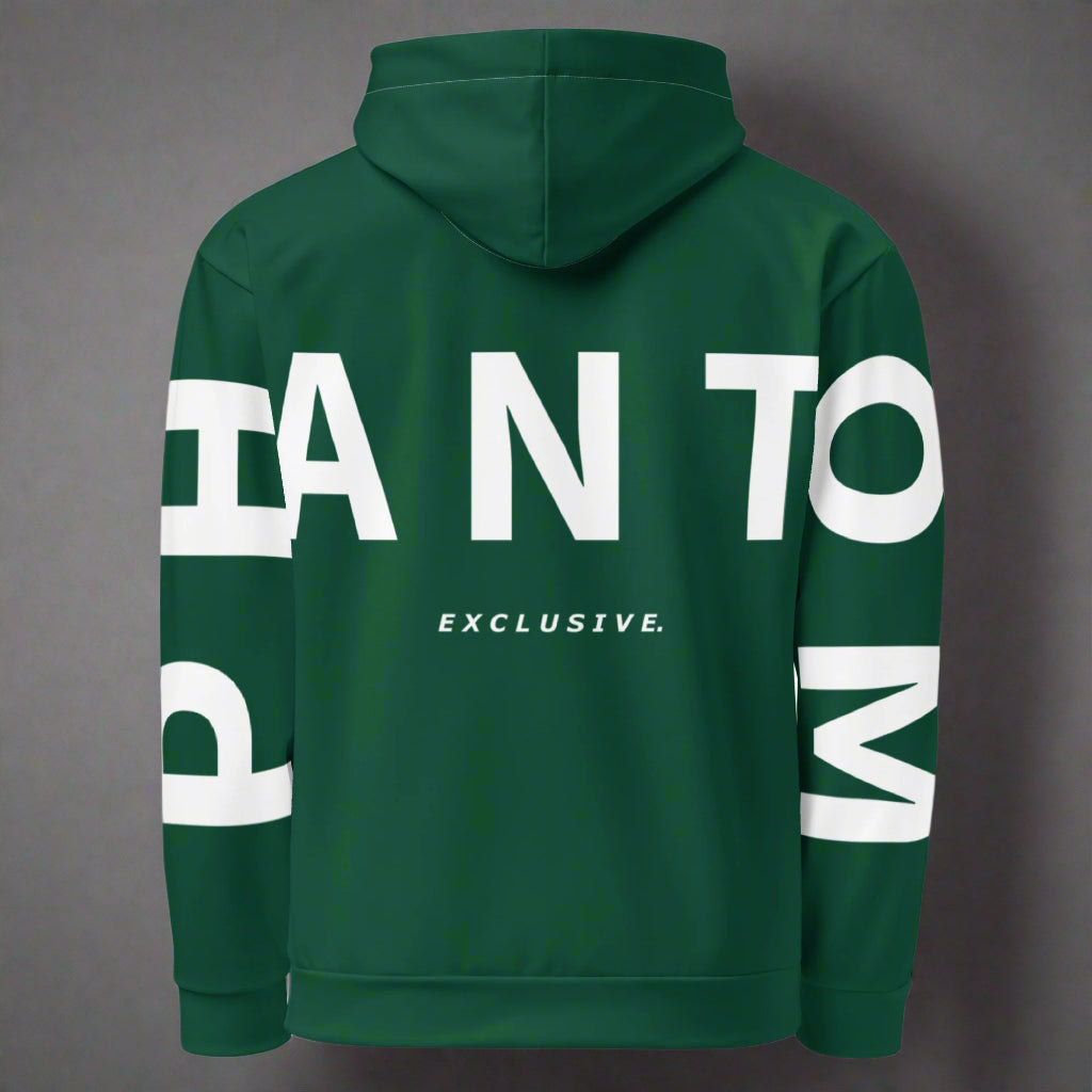 Large Text - Premium Hoodies - Dark Green - White Text
