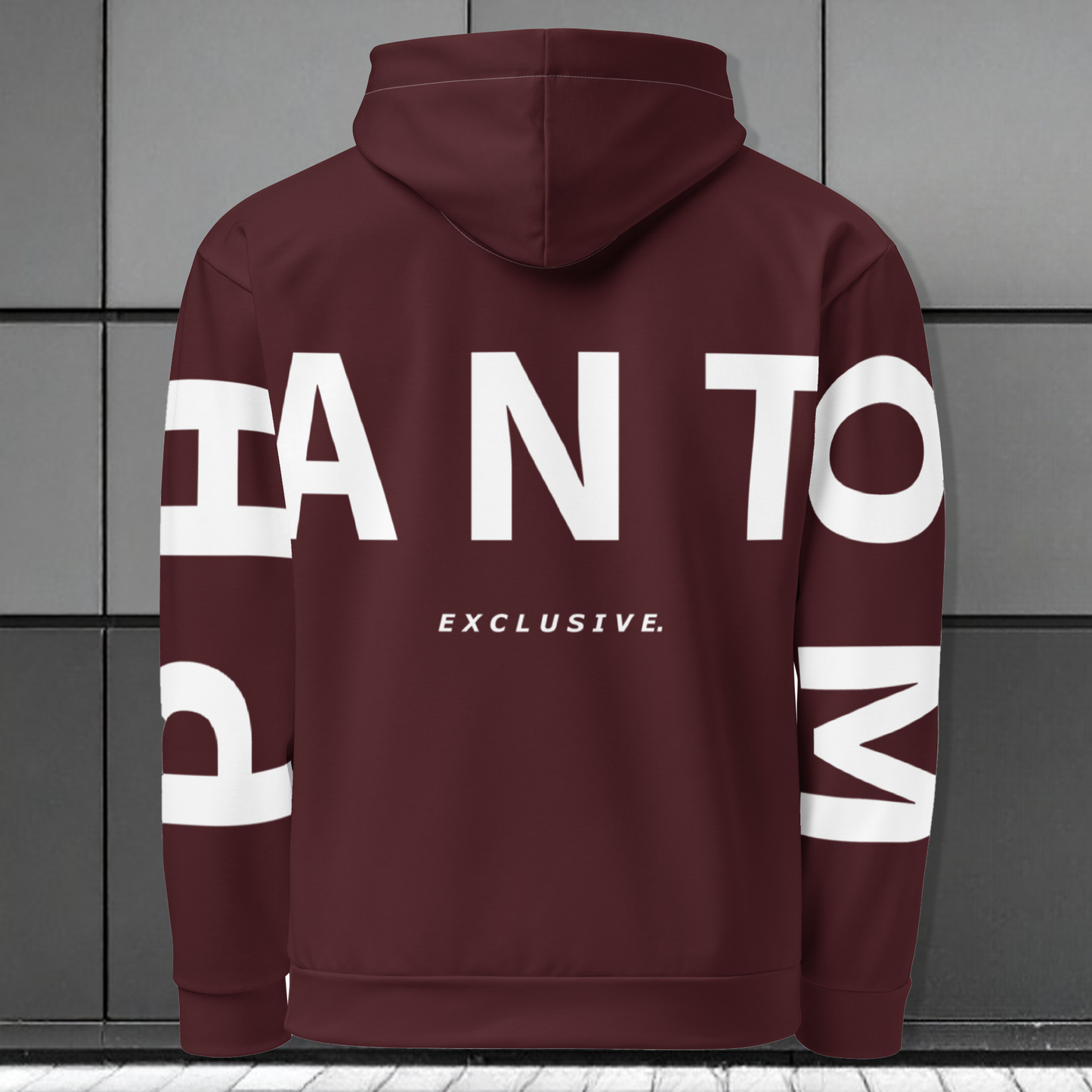Large Text - Premium Hoodies - Autumn Red - White Text
