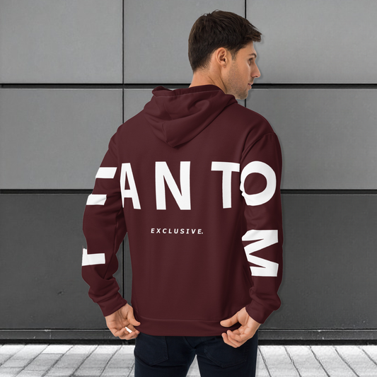 Large Text - Premium Hoodies - Autumn Red - White Text