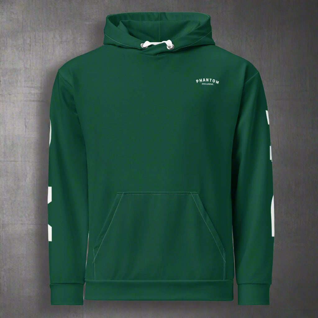 Large Text - Premium Hoodies - Dark Green - White Text