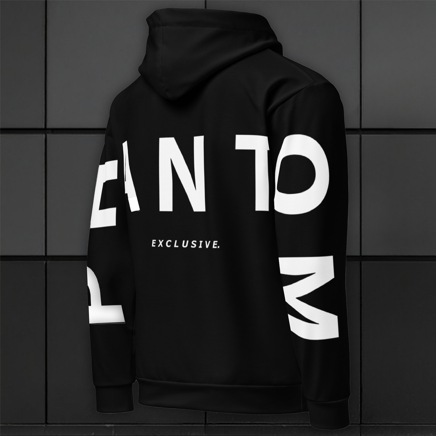 Womens - Large Text - Premium Hoodies - Black - White Text