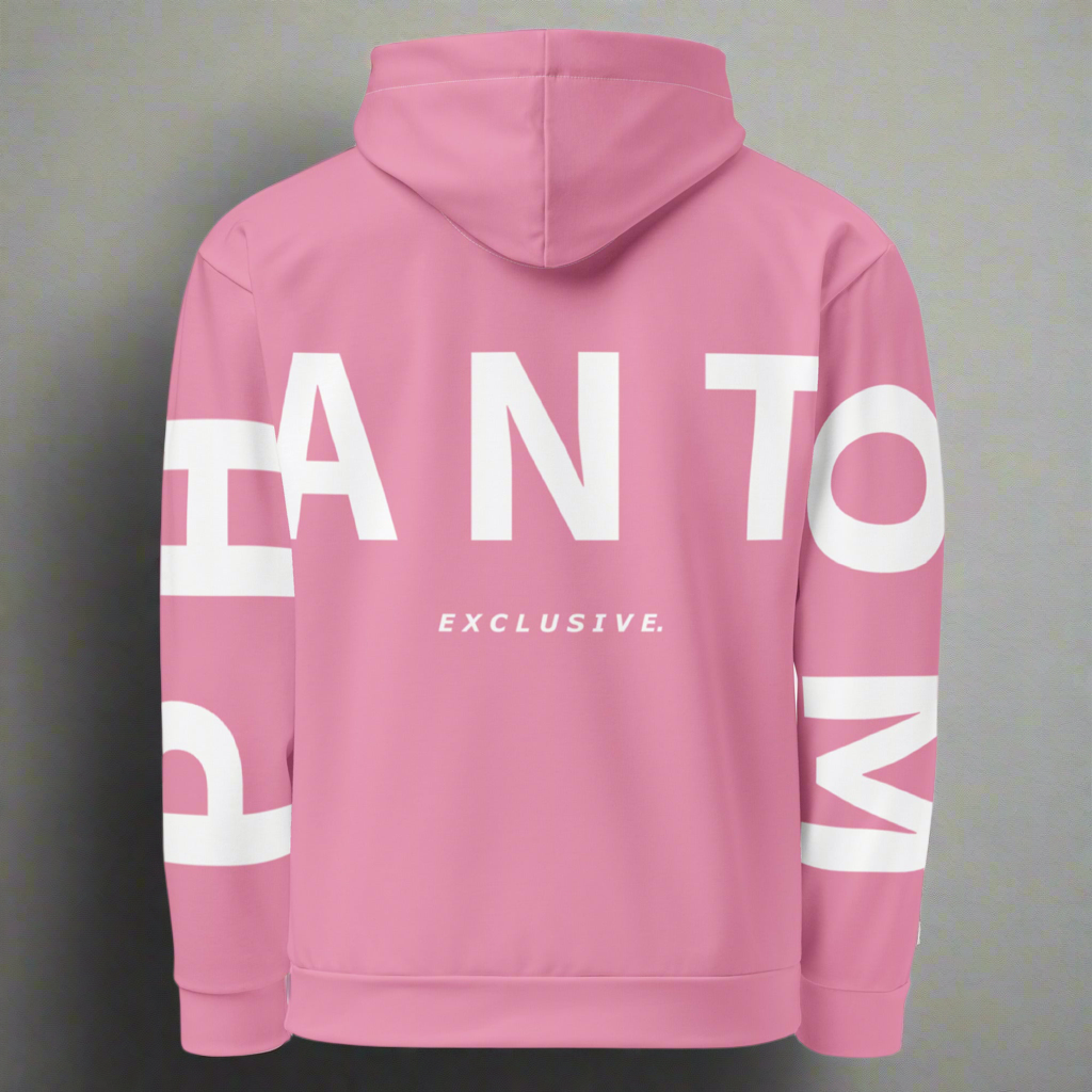 Women's - Large Text - Premium Hoodies - Light Pink - White Text