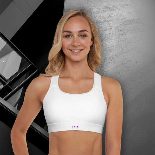 Padded Sports Bra - Limited Edition - White & Purple