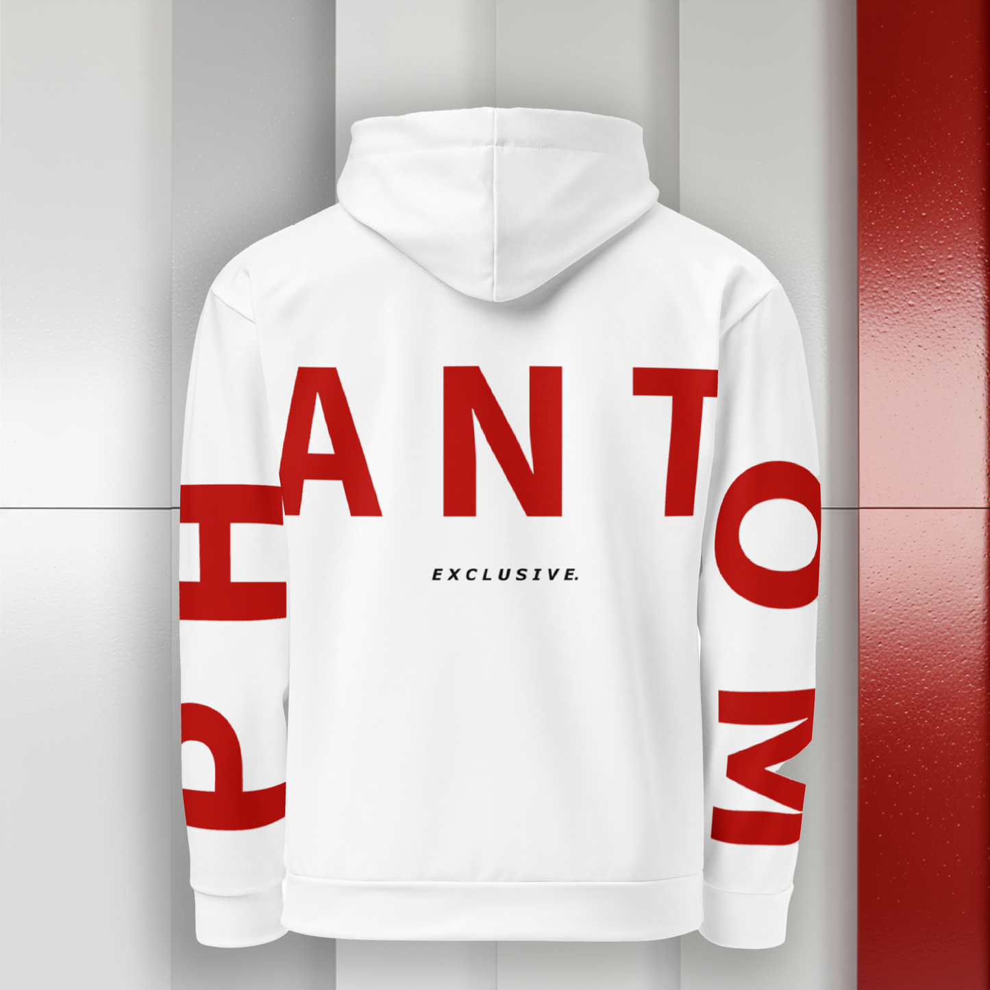 Men's - White Premium Cotton Large Text Hoodie - Black Friday Exclusive