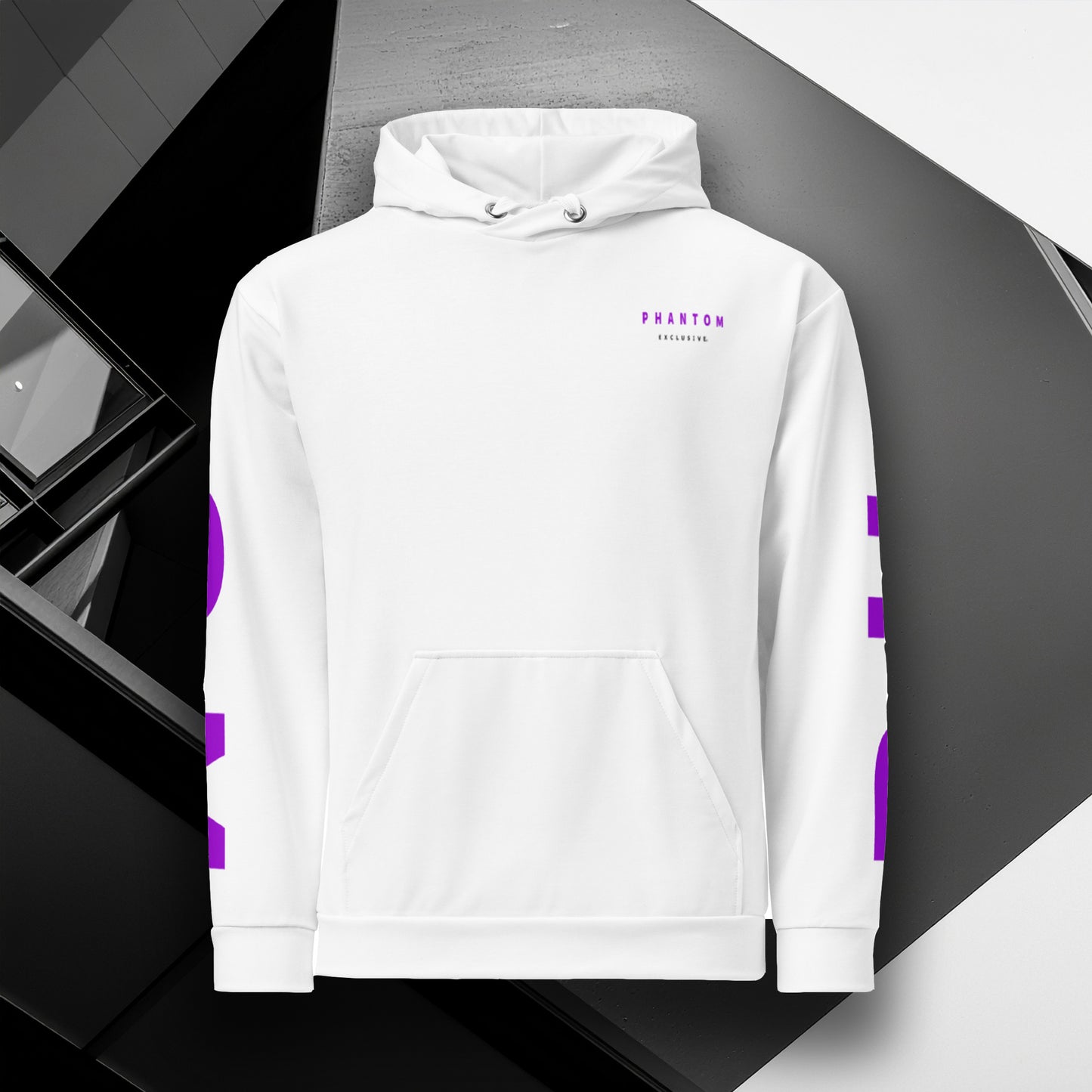 Women's - Premium Cotton Large Back Text - Limited Edition Hoodie - White & Purple