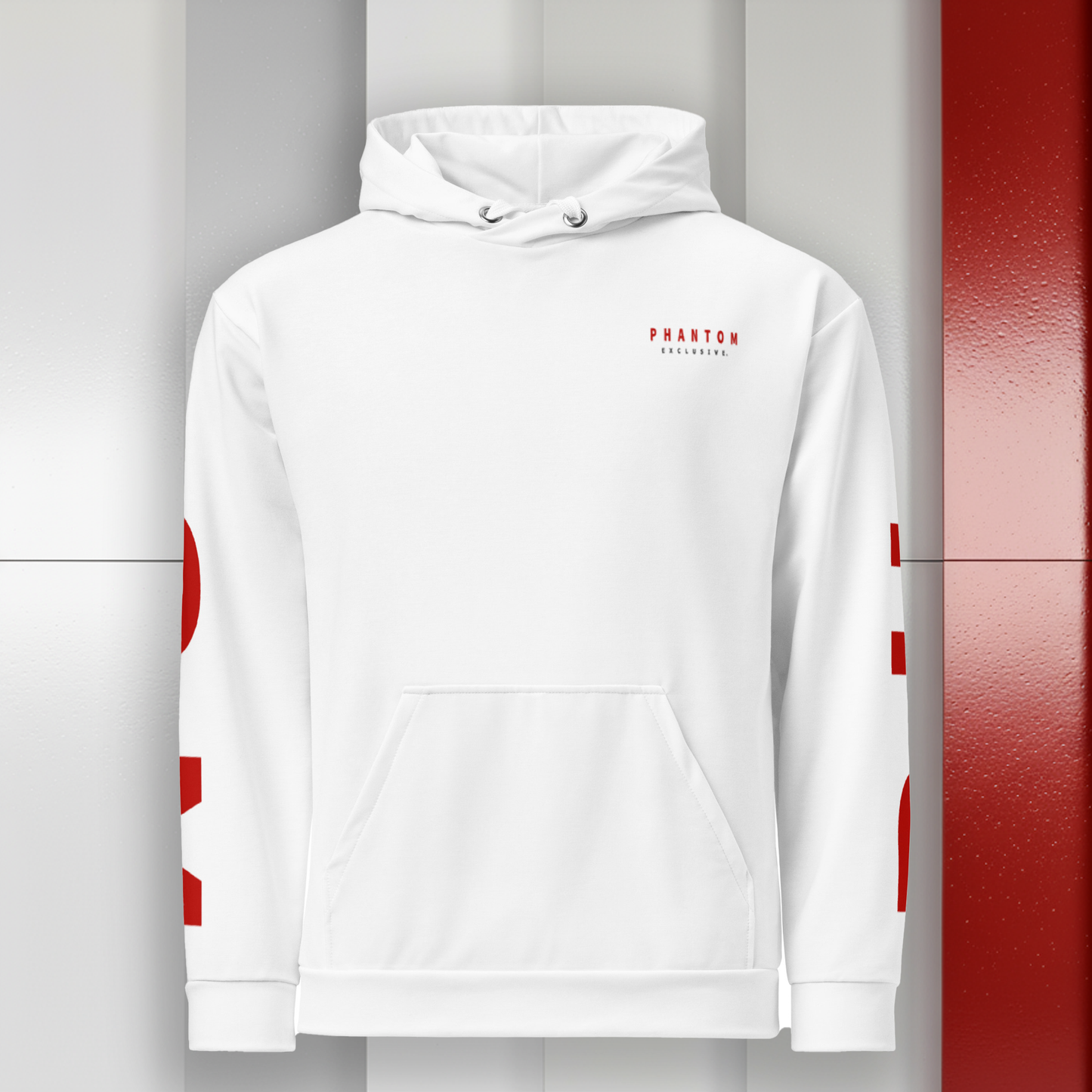 Men's - White Premium Cotton Large Text Hoodie - Black Friday Exclusive