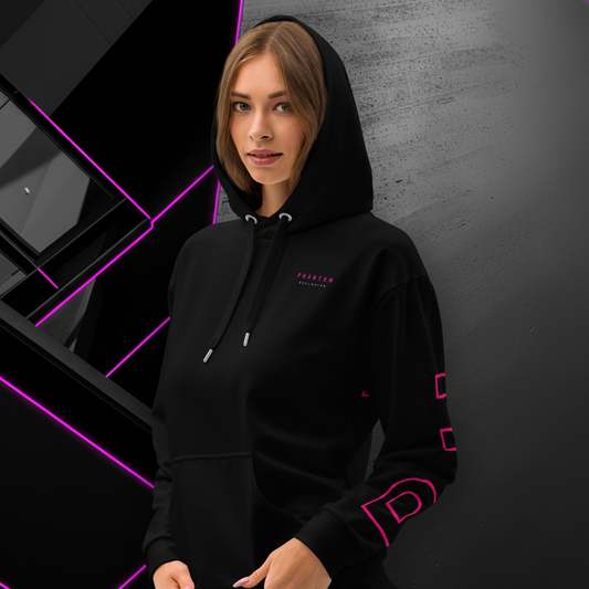 Women's Premium Cotton Hoodie - Black & Pink