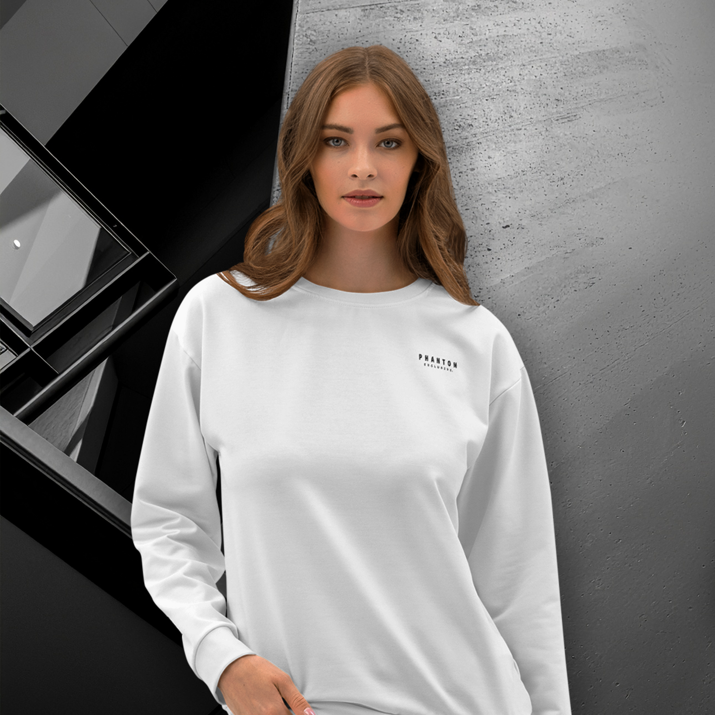 Women's - Premium Cotton Relaxed Jumper - Black & White