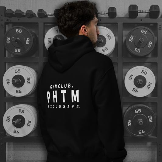 Premium Oversized Gym Club Hoodie - Black & White