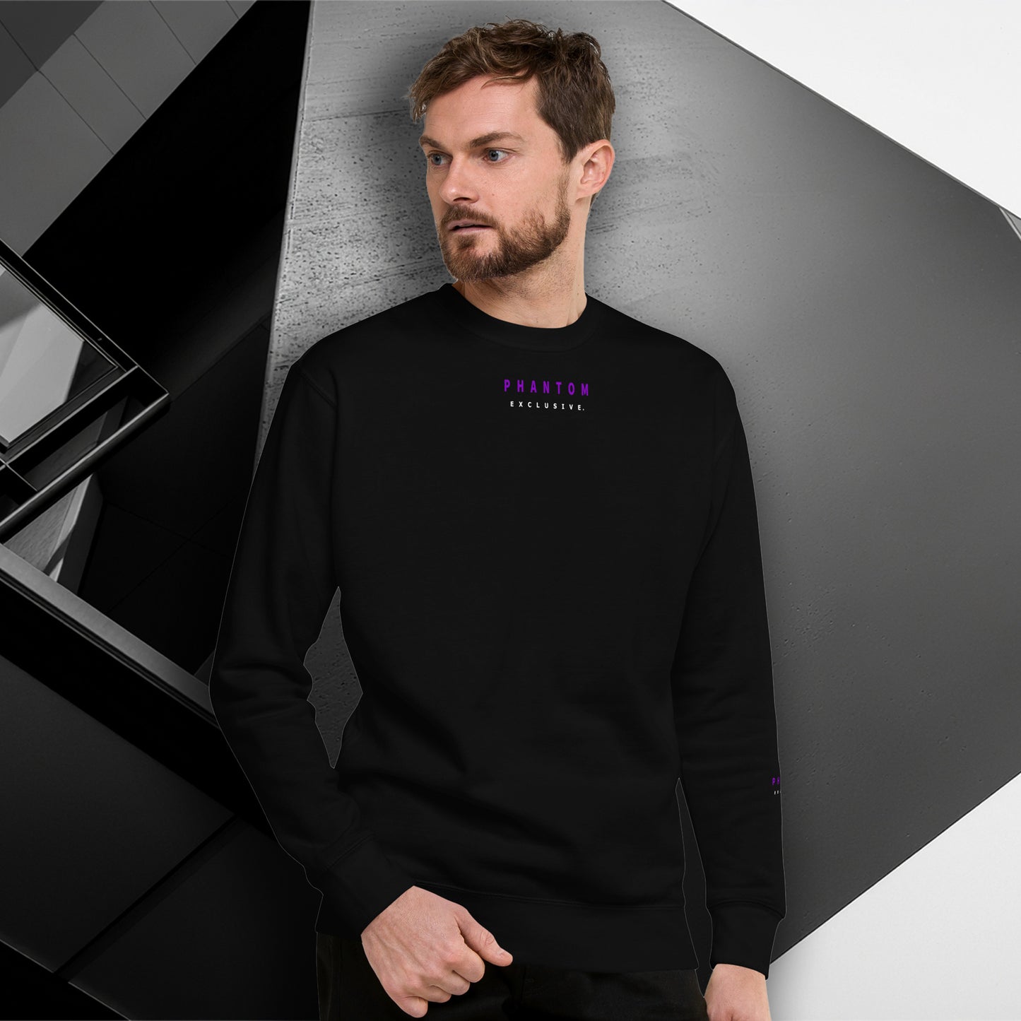 Mens - Premium Limited Edition Hoodie - Fitted - Black & Purple