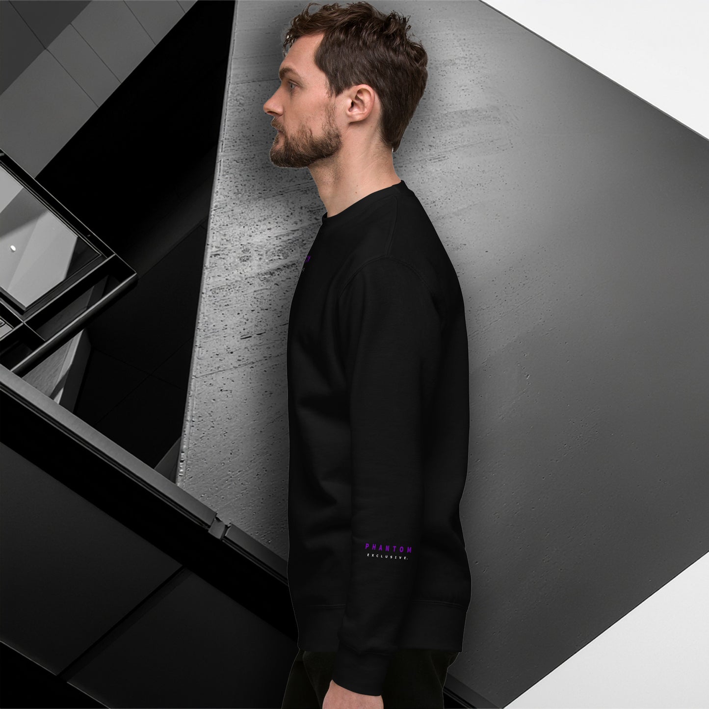 Mens - Premium Limited Edition Hoodie - Fitted - Black & Purple